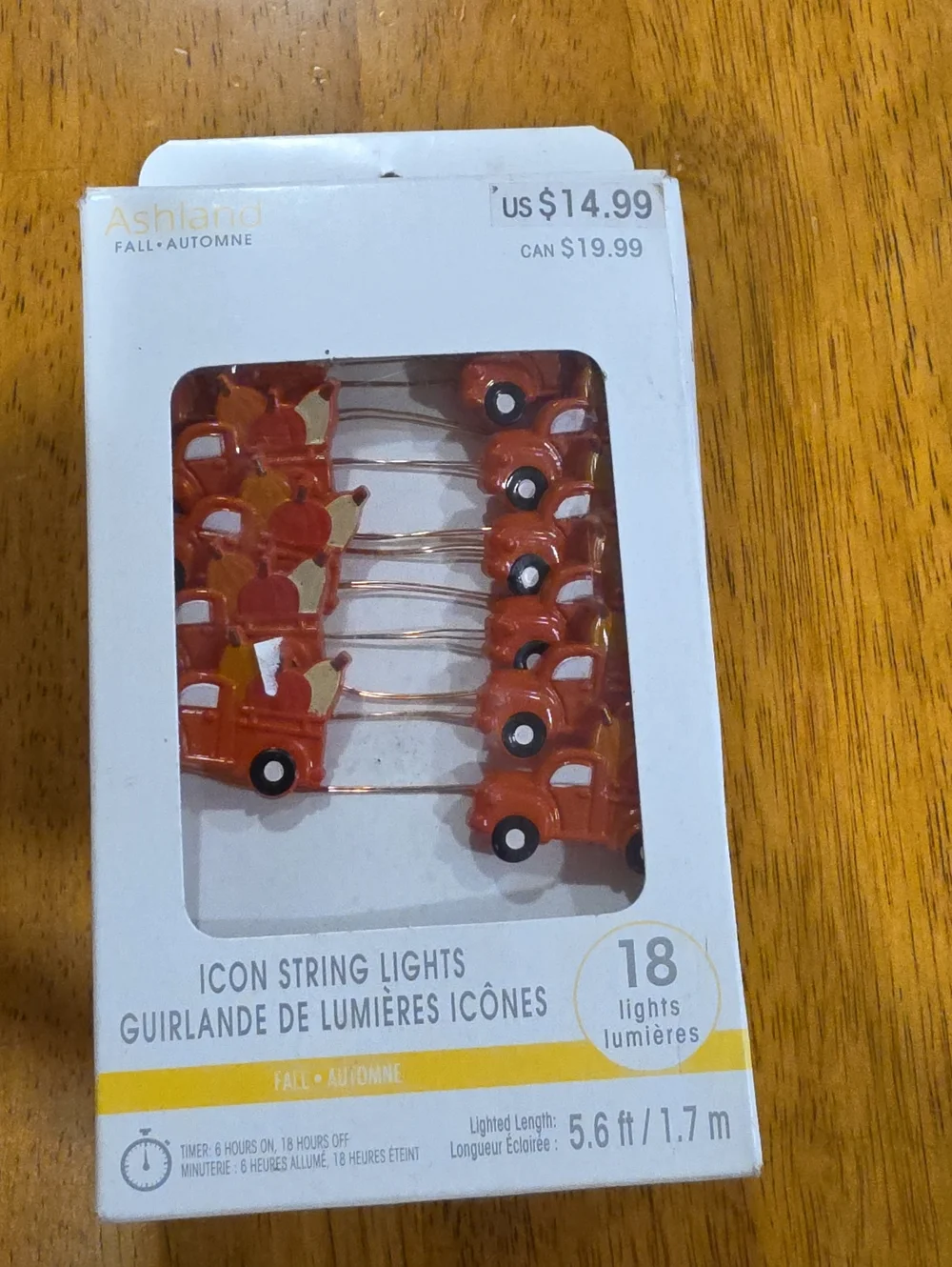 Ashland Fall Red Truck Icon String Lights Indoor Only Use Requires 3AA Batteries